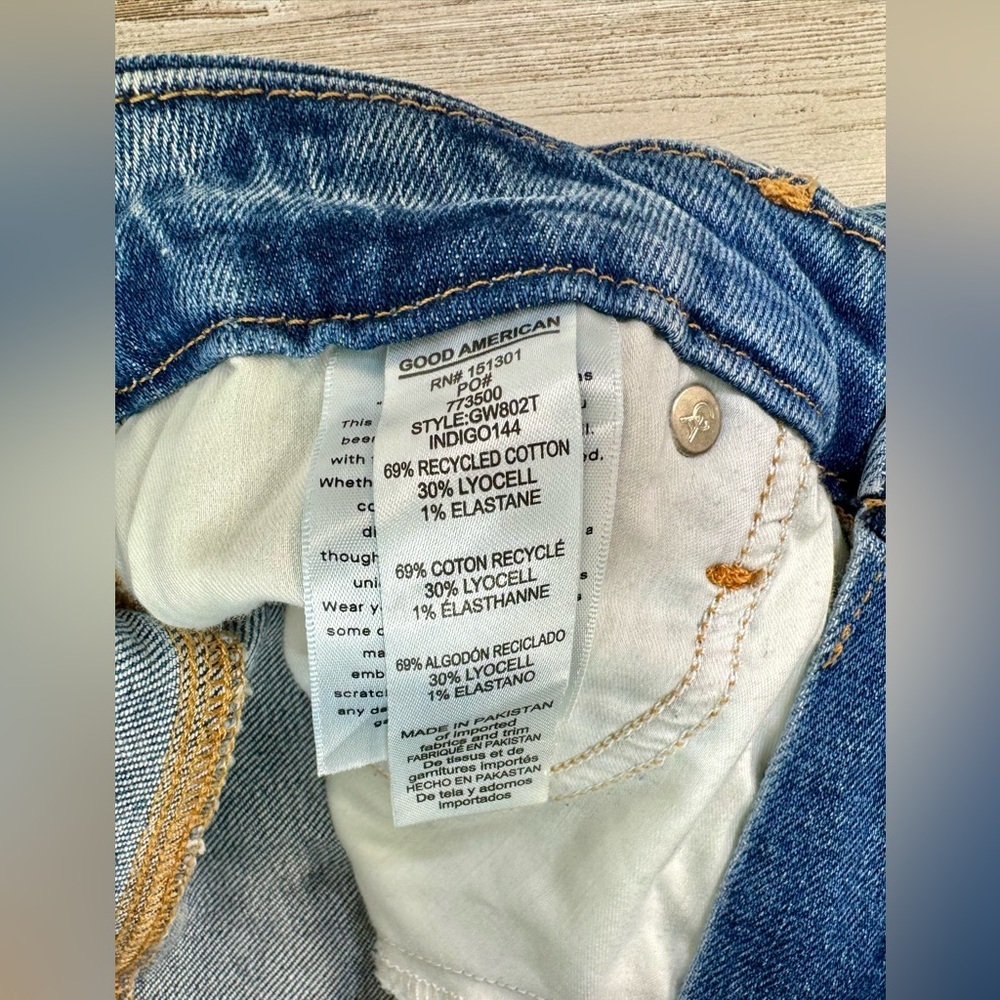 Good American Jeans Good Leg Dark Wash Blue Stretch Skinny Womens Size 6/28 - Picture 5 of 12